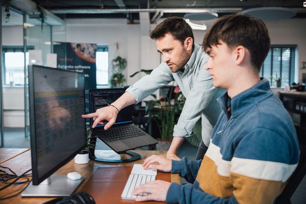 mmtm developer pointing at The Rota 2.0 weekly schedule