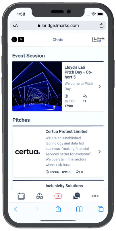 Collection of Bridge app screenshots