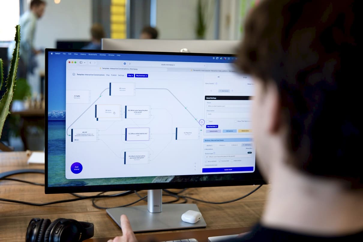 The Stornaway interactive video editor in use