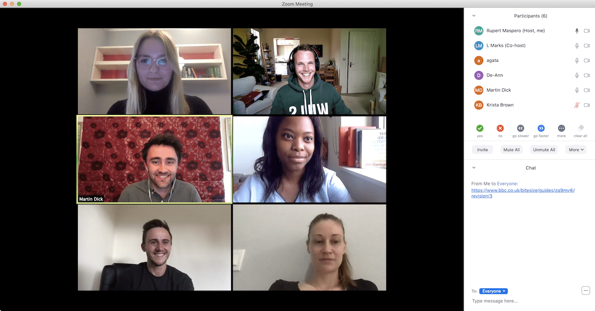 a zoom meeting between mmtm and some of our clients engaged in a workshop